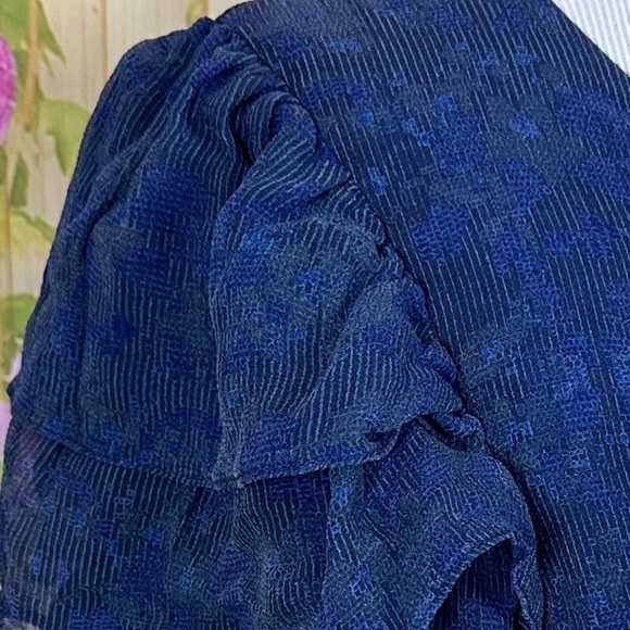 MARGARITA SAPLALA Blue Silk Top - Picture 5 of 7